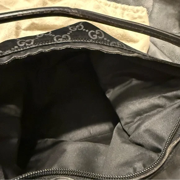 Gucci Black GG Monogram Shoulder Hobo Bag - Picture 9 of 13
